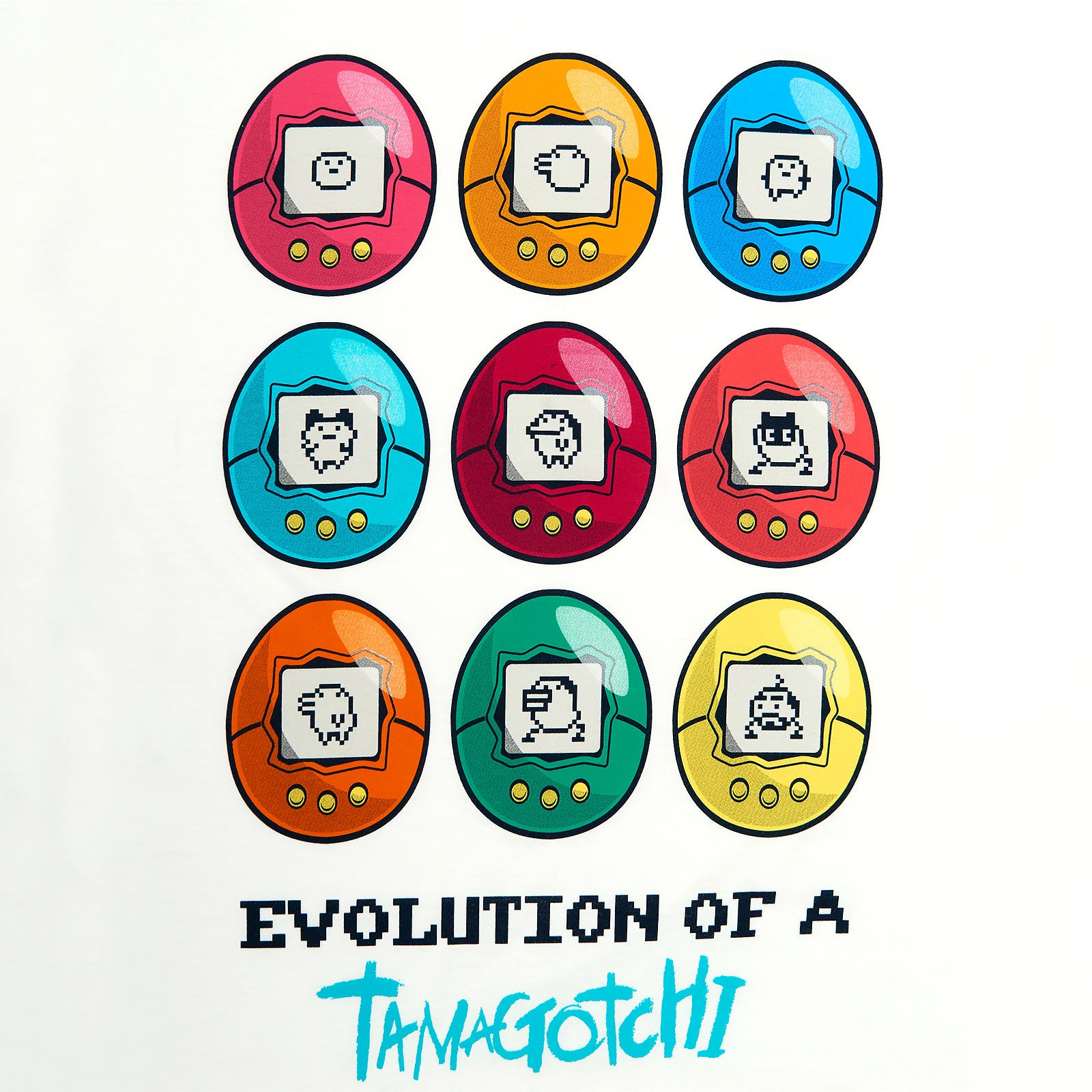 Image produit Tamagotchi - Evolution d'un T-shirt Tamagotchi blanc