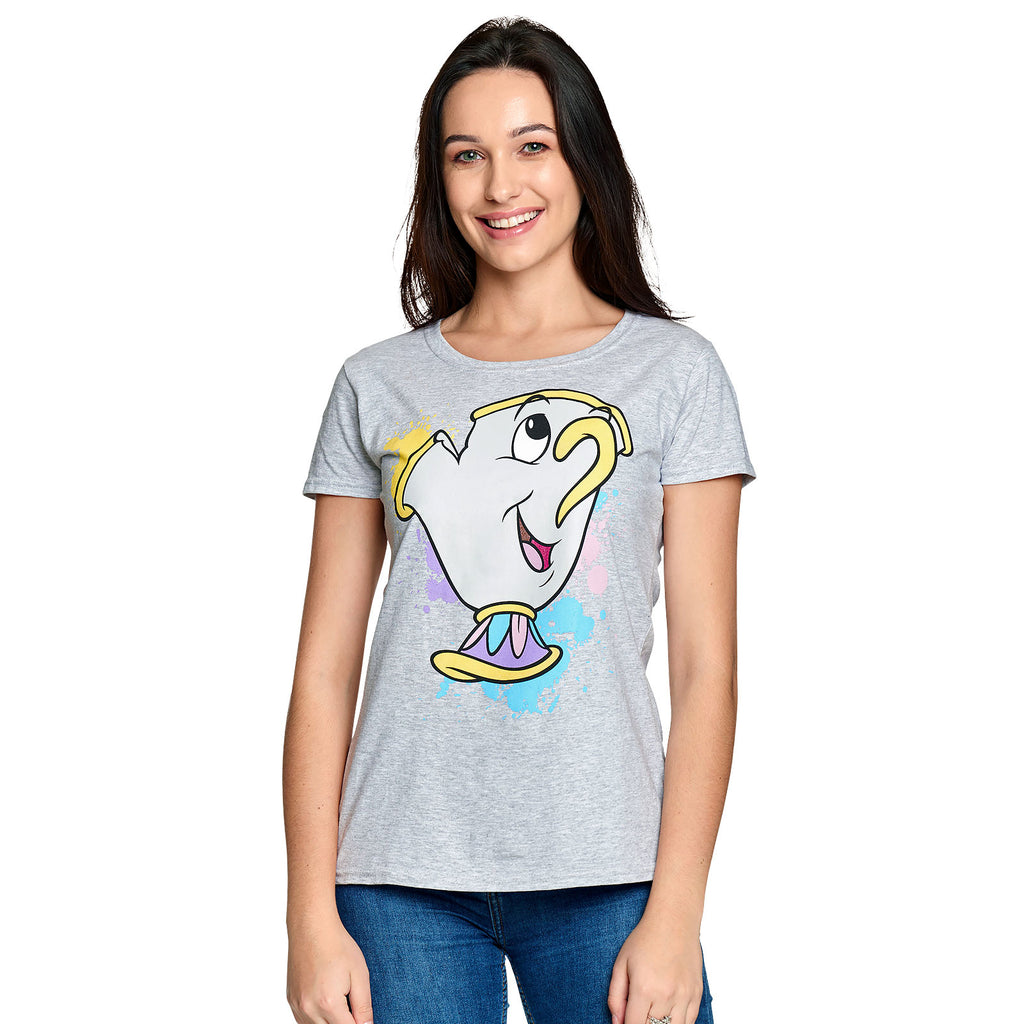 Image produit La Belle et la Bête - T-shirt éclaboussures de Tassilo pour femmes gris