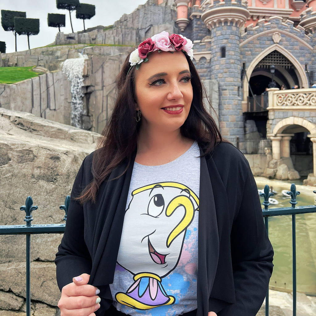 Image produit La Belle et la Bête - T-shirt éclaboussures de Tassilo pour femmes gris