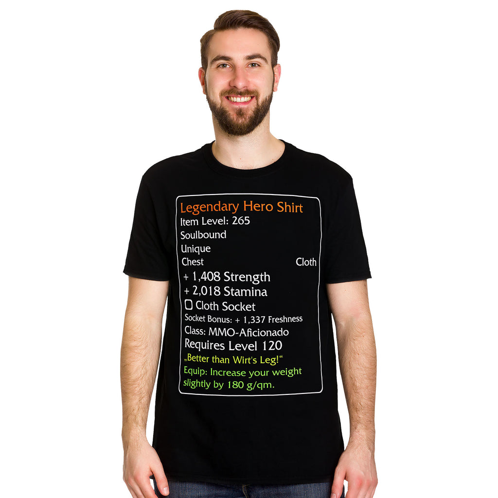 Image produit T-shirt noir de Héros Légendaire de niveau 120