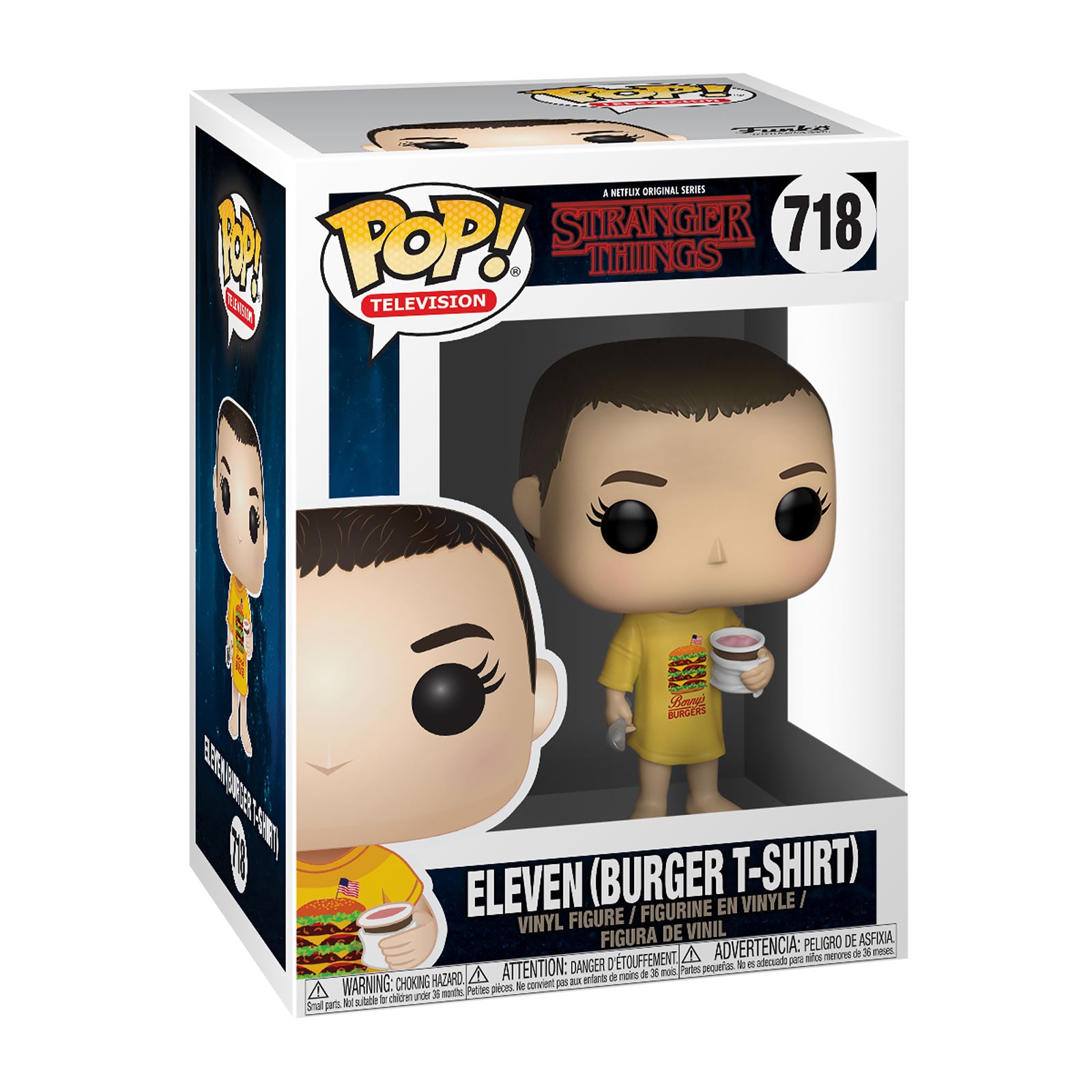 Image produit Stranger Things - Eleven avec t-shirt Burger Figurine Funko Pop