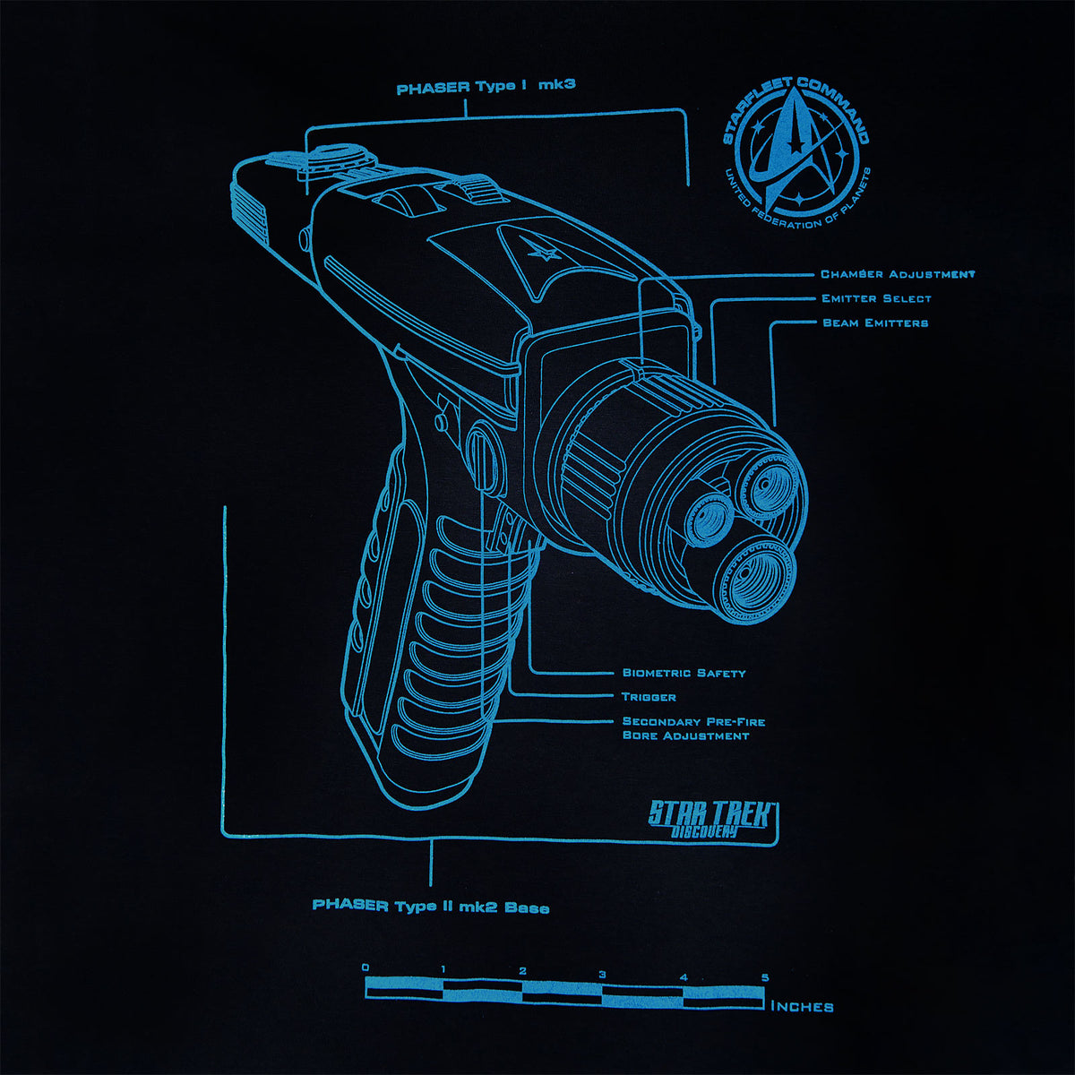 Image produit Star Trek - T-shirt Phaser Discovery bleu