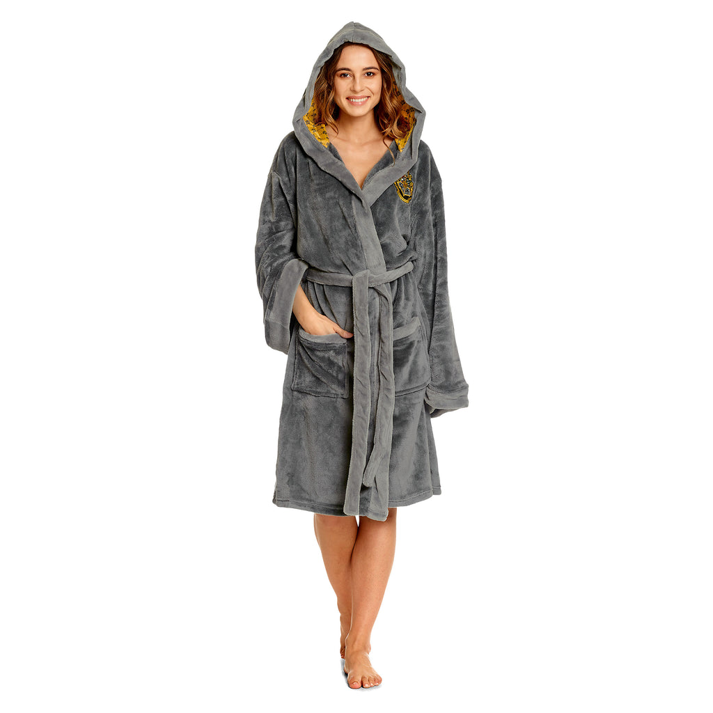 Image produit Harry Potter - Peignoir gris à écusson de Poufsouffle