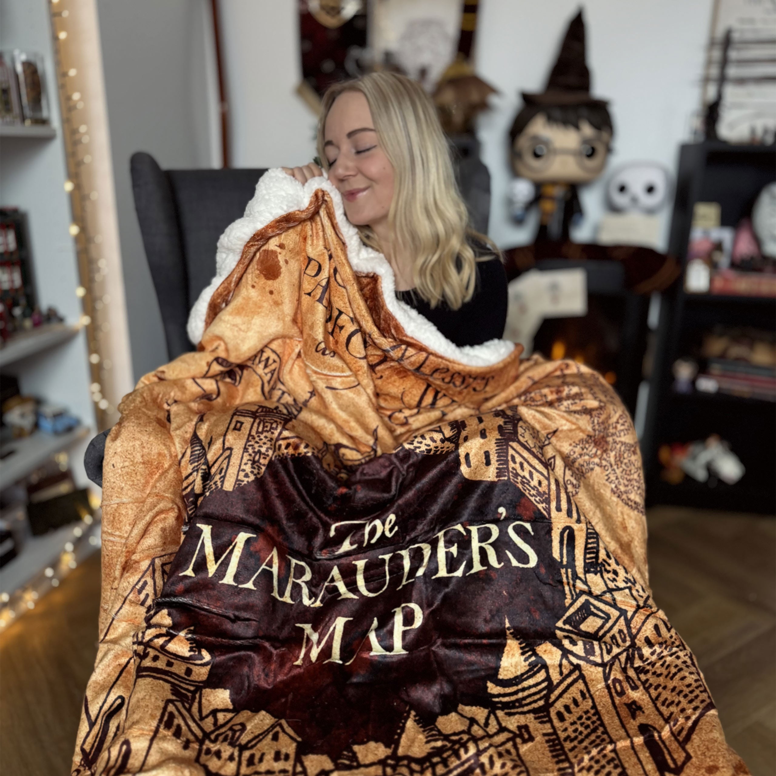 Image produit Harry Potter - Carte du Maraudeur Couverture Moelleuse avec Fourrure Teddy