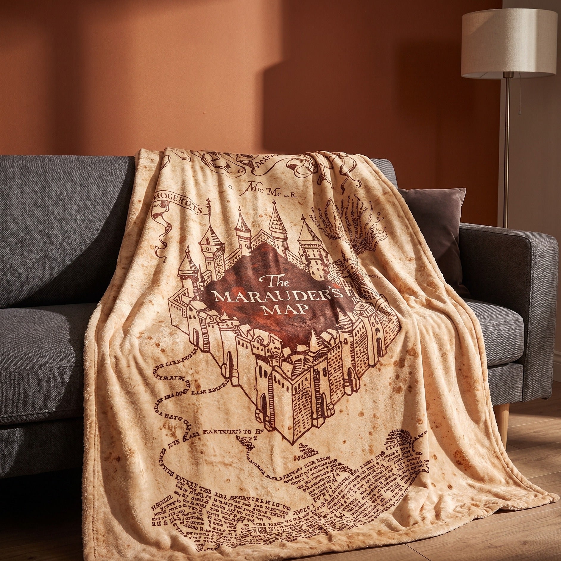 Image produit Harry Potter - Carte du Maraudeur Couverture Moelleuse avec Fourrure Teddy