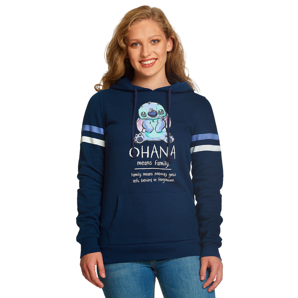 Image produit Lilo & Stitch - Ohana Means Family Sweat à Capuche Femme Bleu