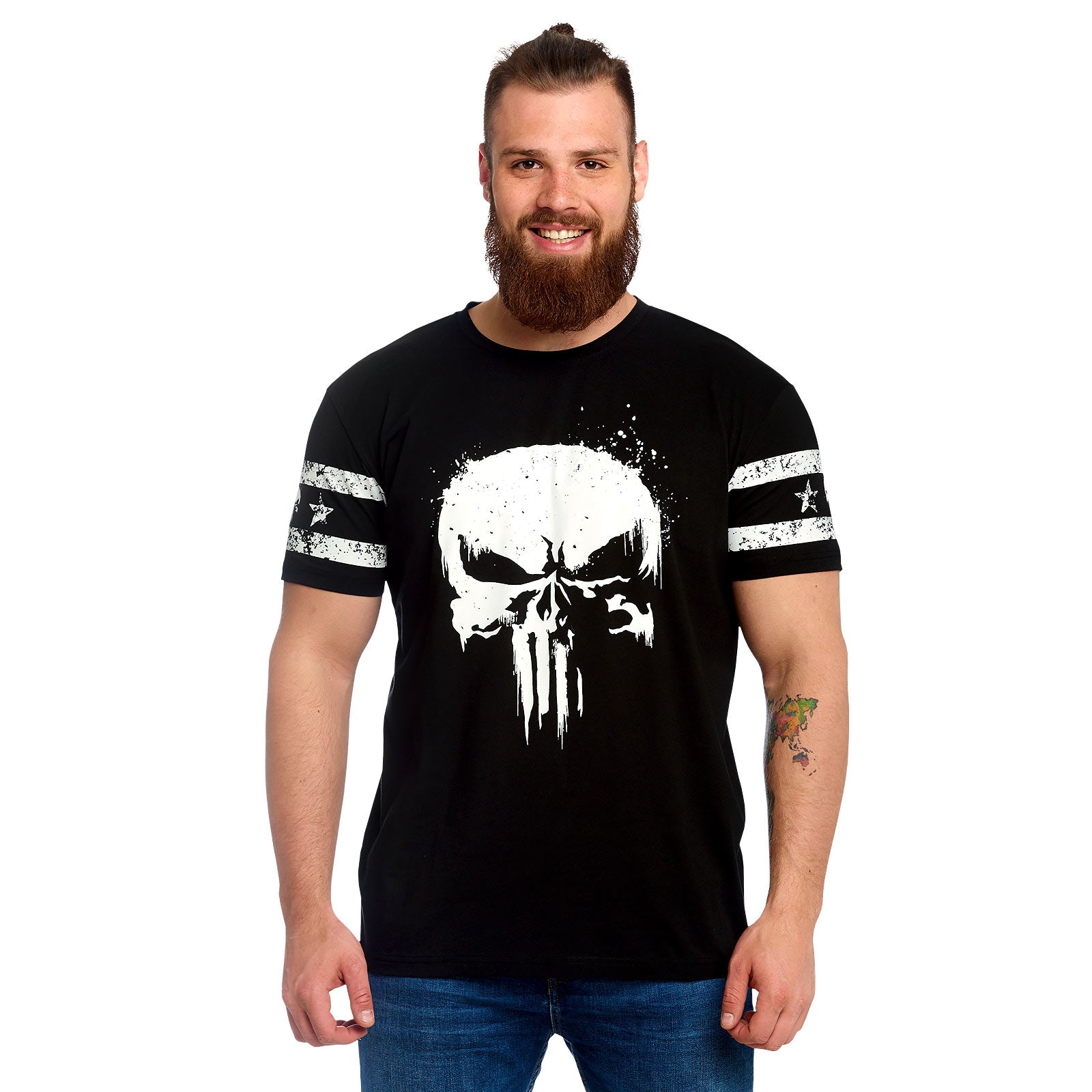 Image produit Punisher - T-shirt logo crâne avec impression sur manche noir