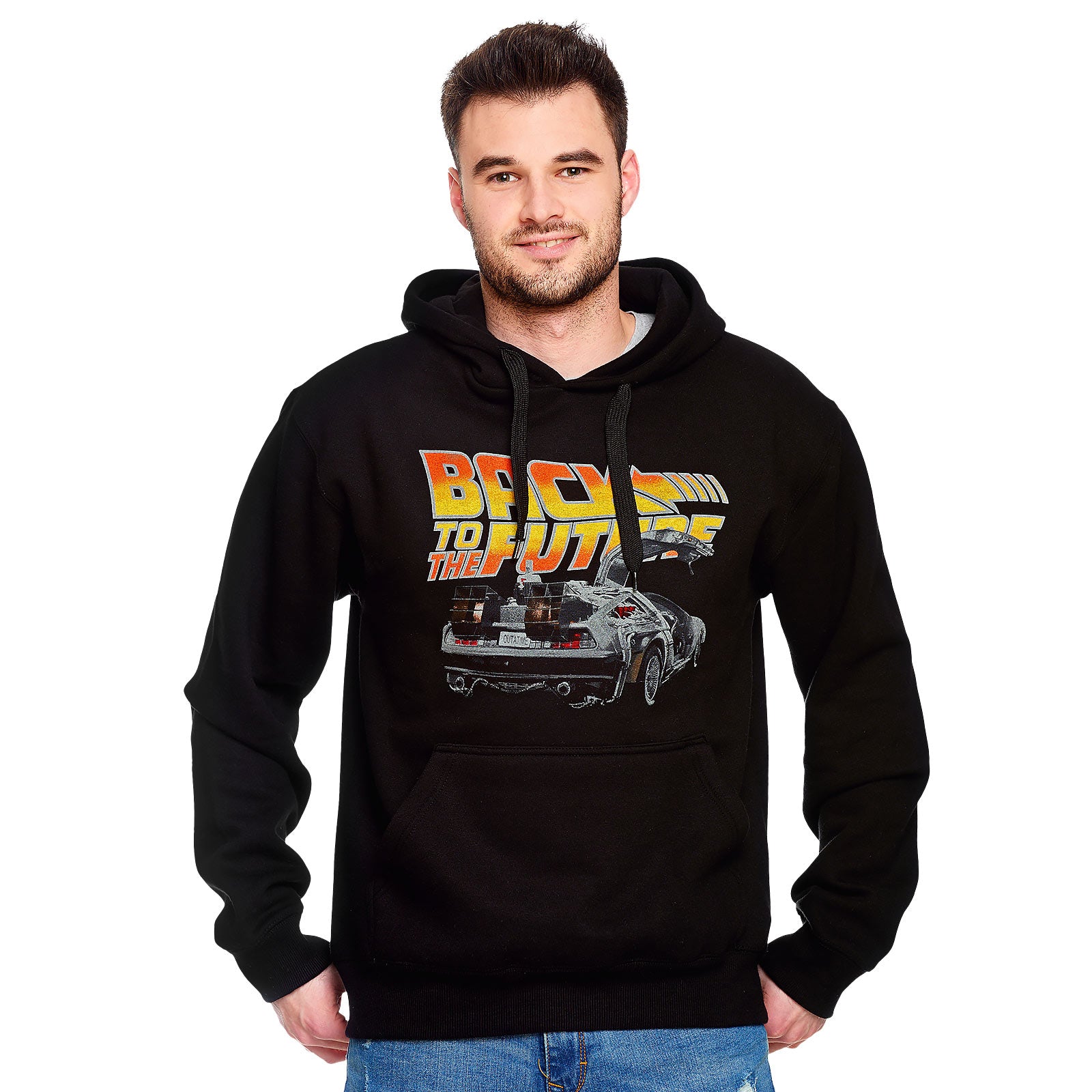 Image produit Retour vers le Futur - Hoodie DeLorean Noir