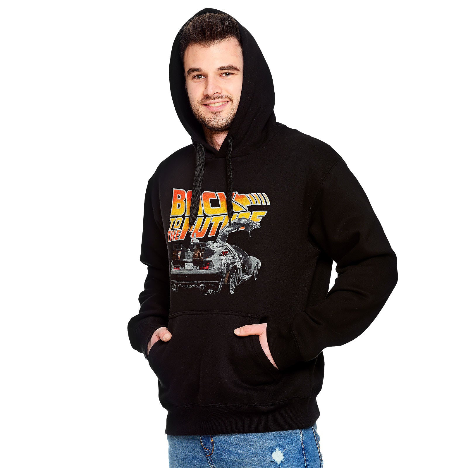 Image produit Retour vers le Futur - Hoodie DeLorean Noir