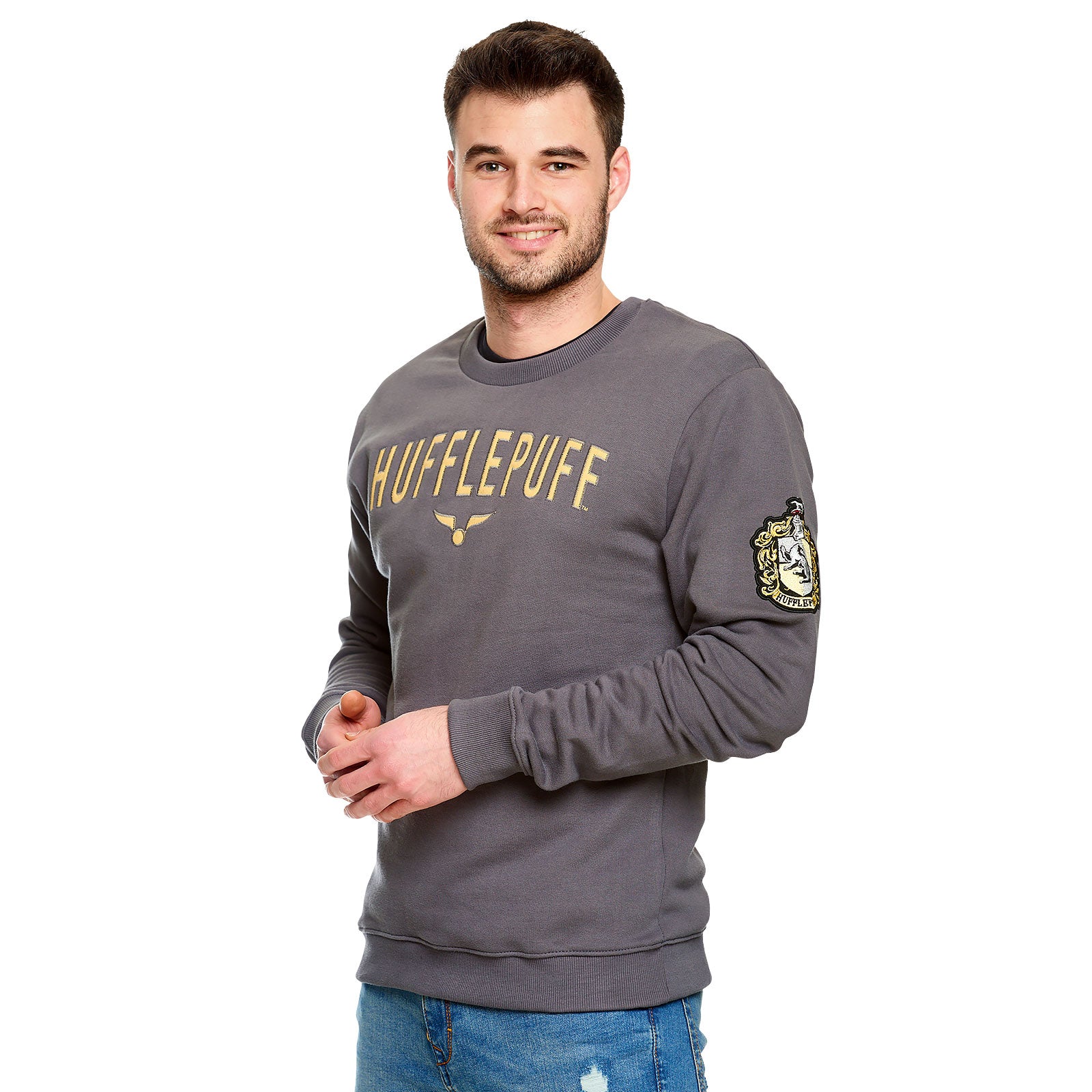 Image produit Harry Potter - Pull d'équipe Hufflepuff gris