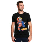 Image produit T-shirt noir Naruto Uzumaki Kick