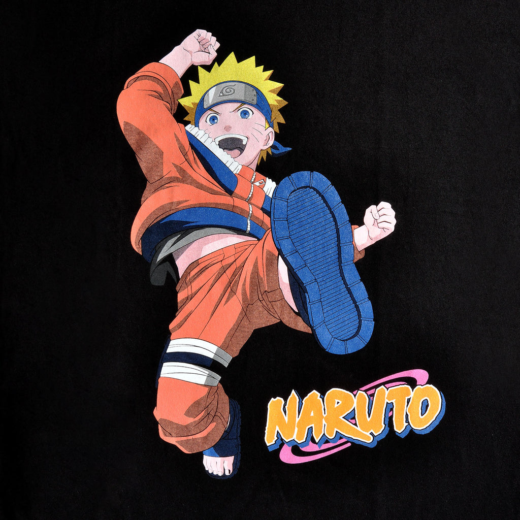Image produit T-shirt noir Naruto Uzumaki Kick