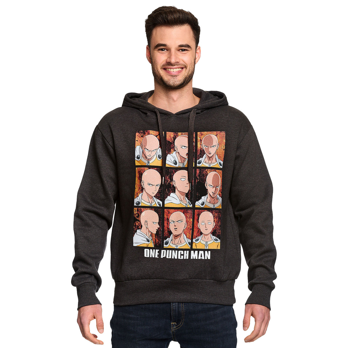 Image produit One Punch Man - Emotions de Saitama Hoodie gris