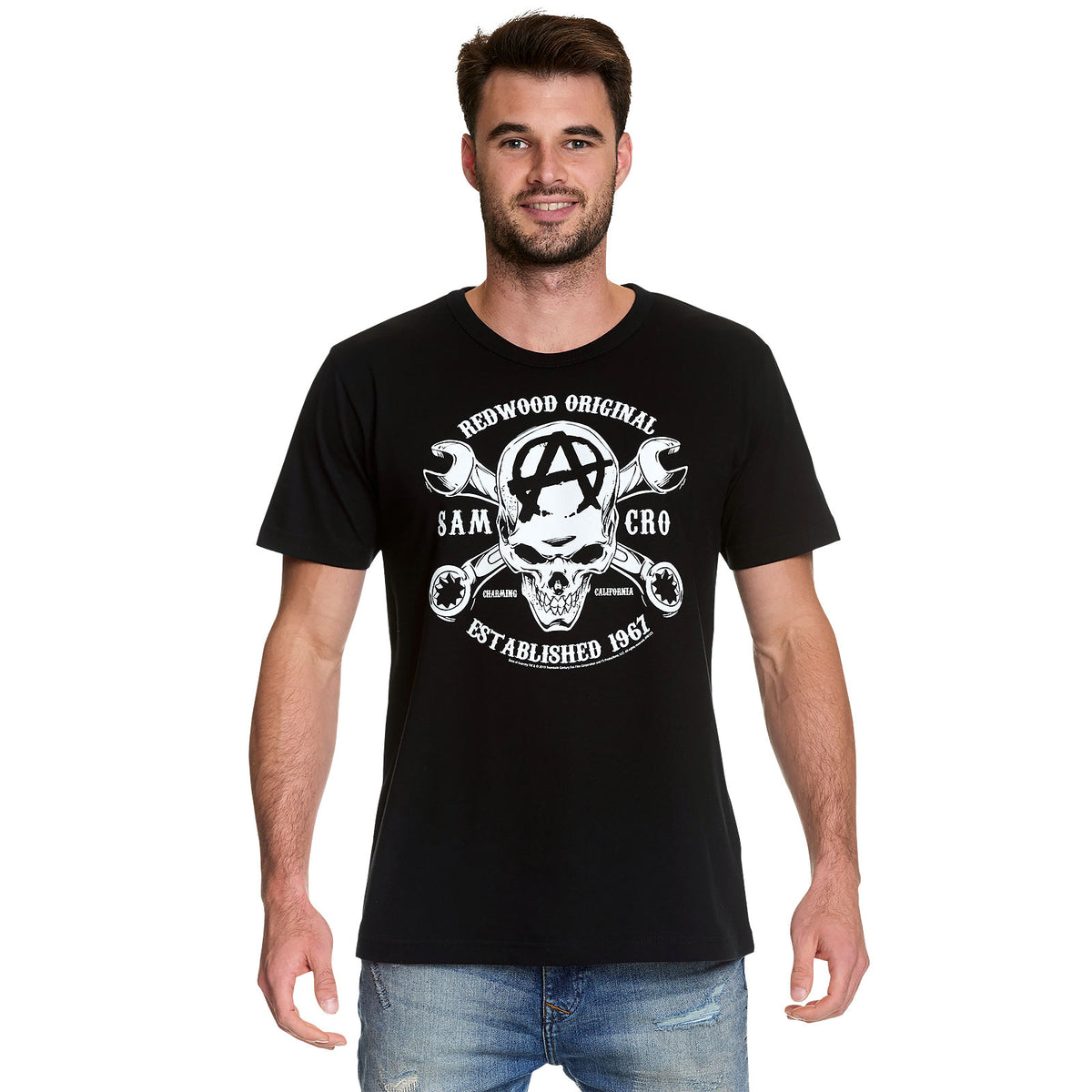 Image produit Sons of Anarchy - T-Shirt noir avec logo Samcro Skull