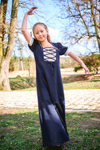 Image produit Robe d'été médiévale pour enfants bleu beige