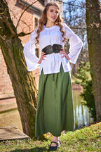 Image produit Ceinture médiévale Alana avec estampage celtique noir