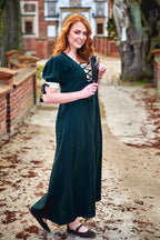 Image produit Robe d'été médiévale Lysa vert-beige