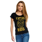 Image produit Captain Marvel - T-shirt femme logo grunge noir