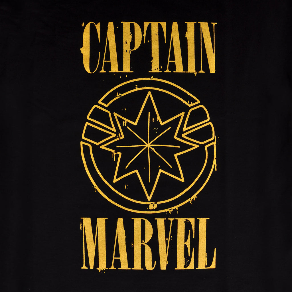 Image produit Captain Marvel - T-shirt femme logo grunge noir