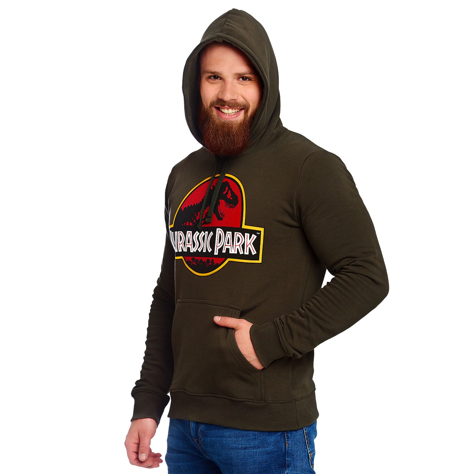 Image produit Jurassic Park - Sweat à capuche vert avec logo