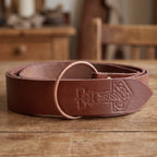 Image produit Ceinture médiévale à anneau avec embossage Marteau de Thor marron