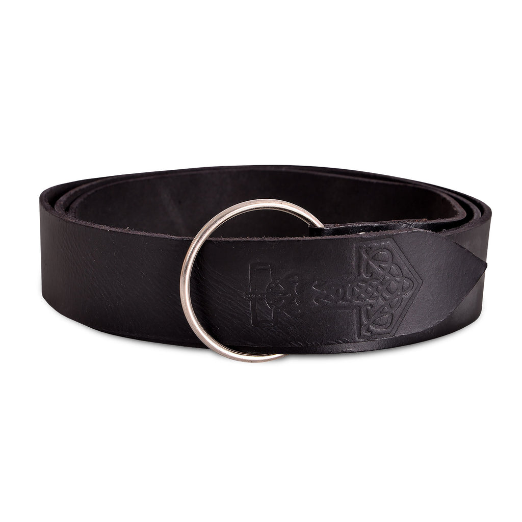 Image produit Ceinture médiévale à anneau avec embossage Marteau de Thor noire