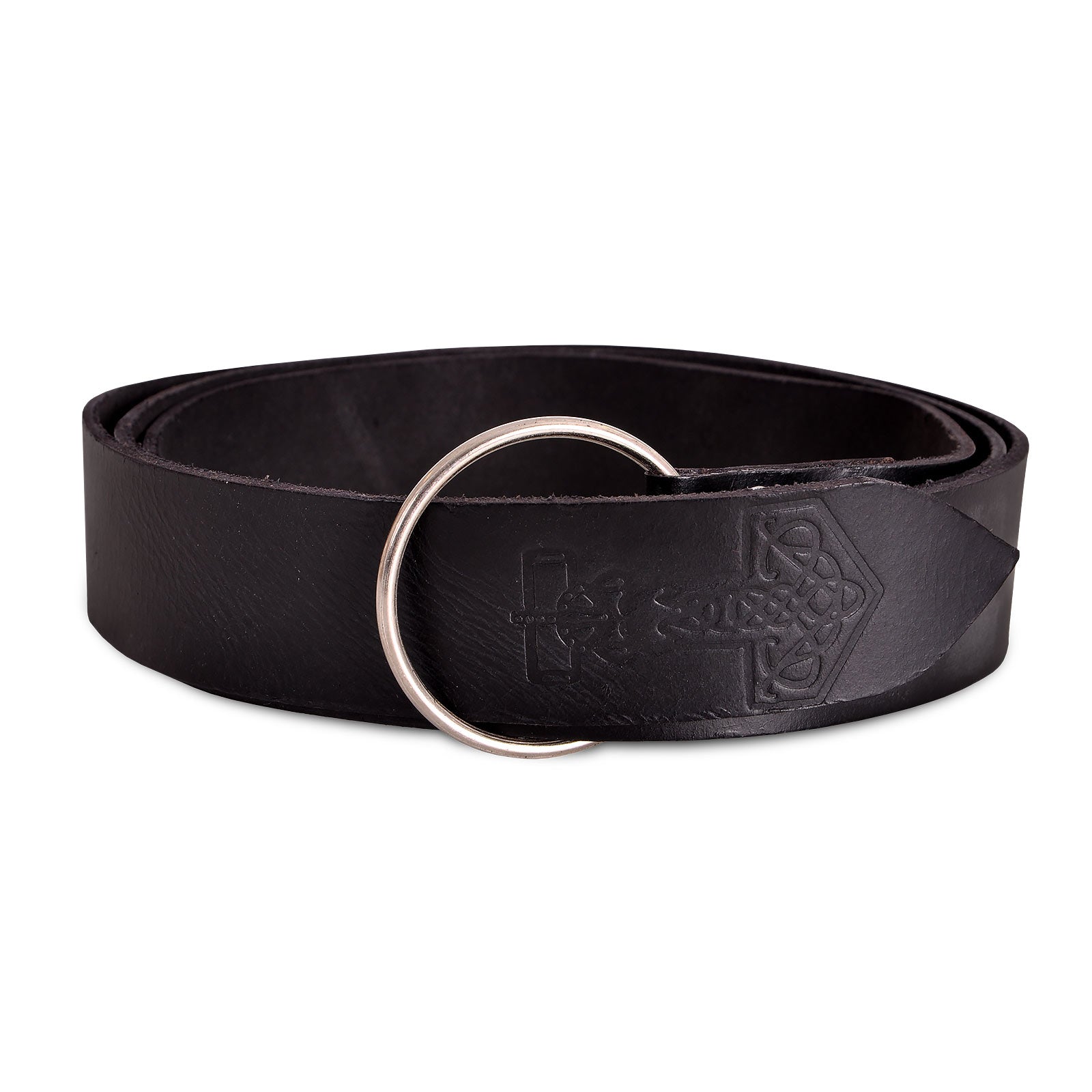 Image produit Ceinture médiévale à anneau avec embossage Marteau de Thor noire