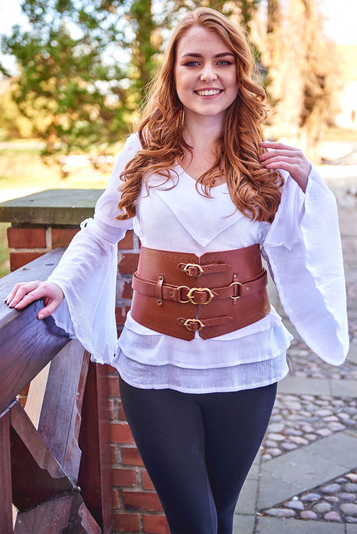 Image produit Ceinture de corsage médiévale Audrey deluxe marron