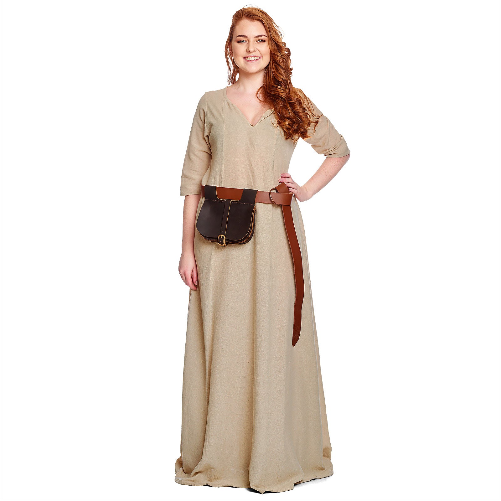 Image produit Bourse de ceinture médiévale en cuir Udo marron