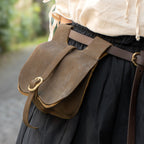 Image produit Bourse de ceinture médiévale en cuir Udo marron
