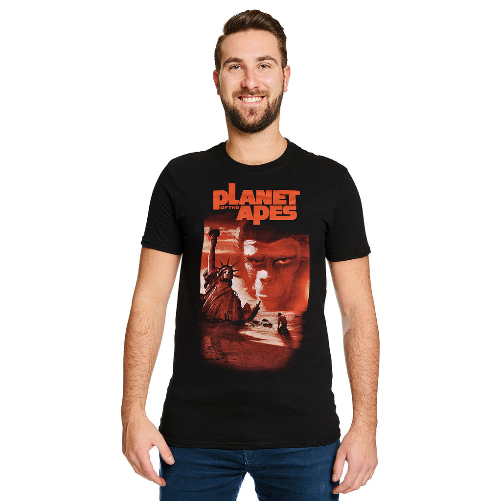 Image produit La Planète des Singes - T-shirt noir affiche de film classique 1968