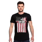 Image produit Top Gun - T-Shirt Drapeau Délavé Noir