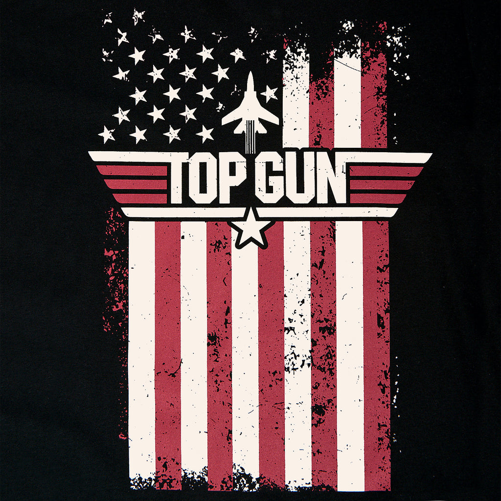 Image produit Top Gun - T-Shirt Drapeau Délavé Noir