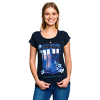 Image produit Doctor Who - T-Shirt Floral Tardis pour femmes bleu