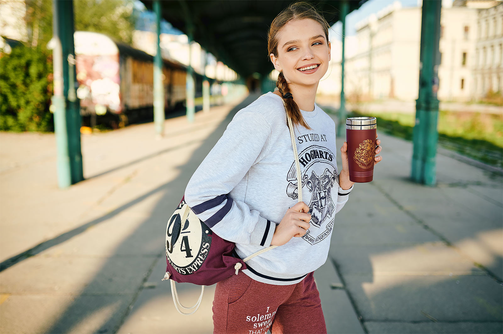 Image produit Harry Potter - J'ai étudié à Poudlard Pull pour femmes gris
