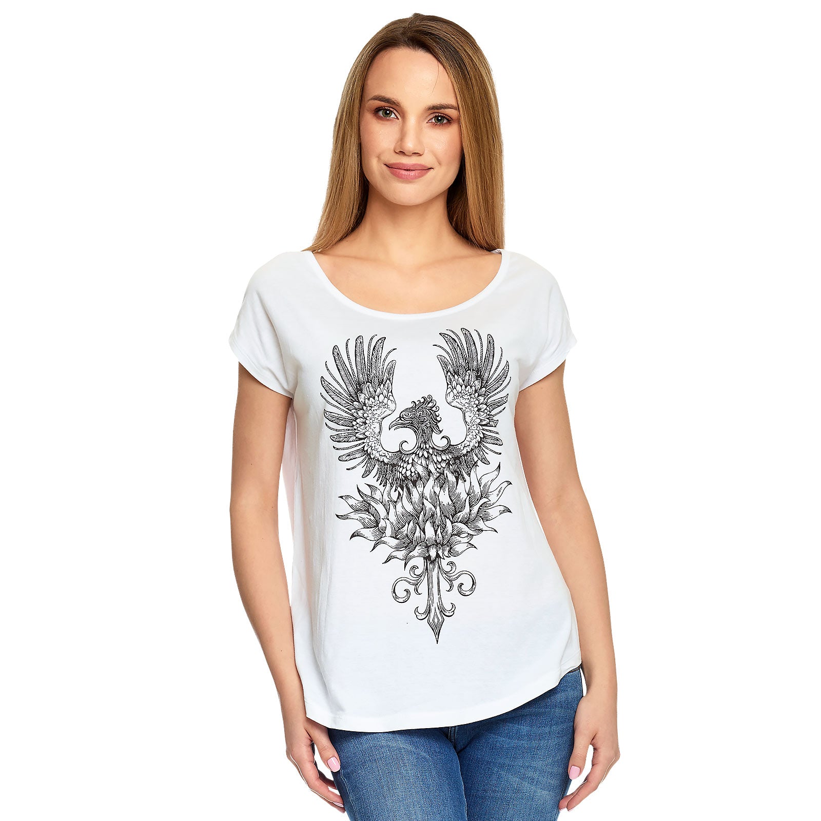 Image produit Harry Potter - T-shirt Phénix pour femmes blanc