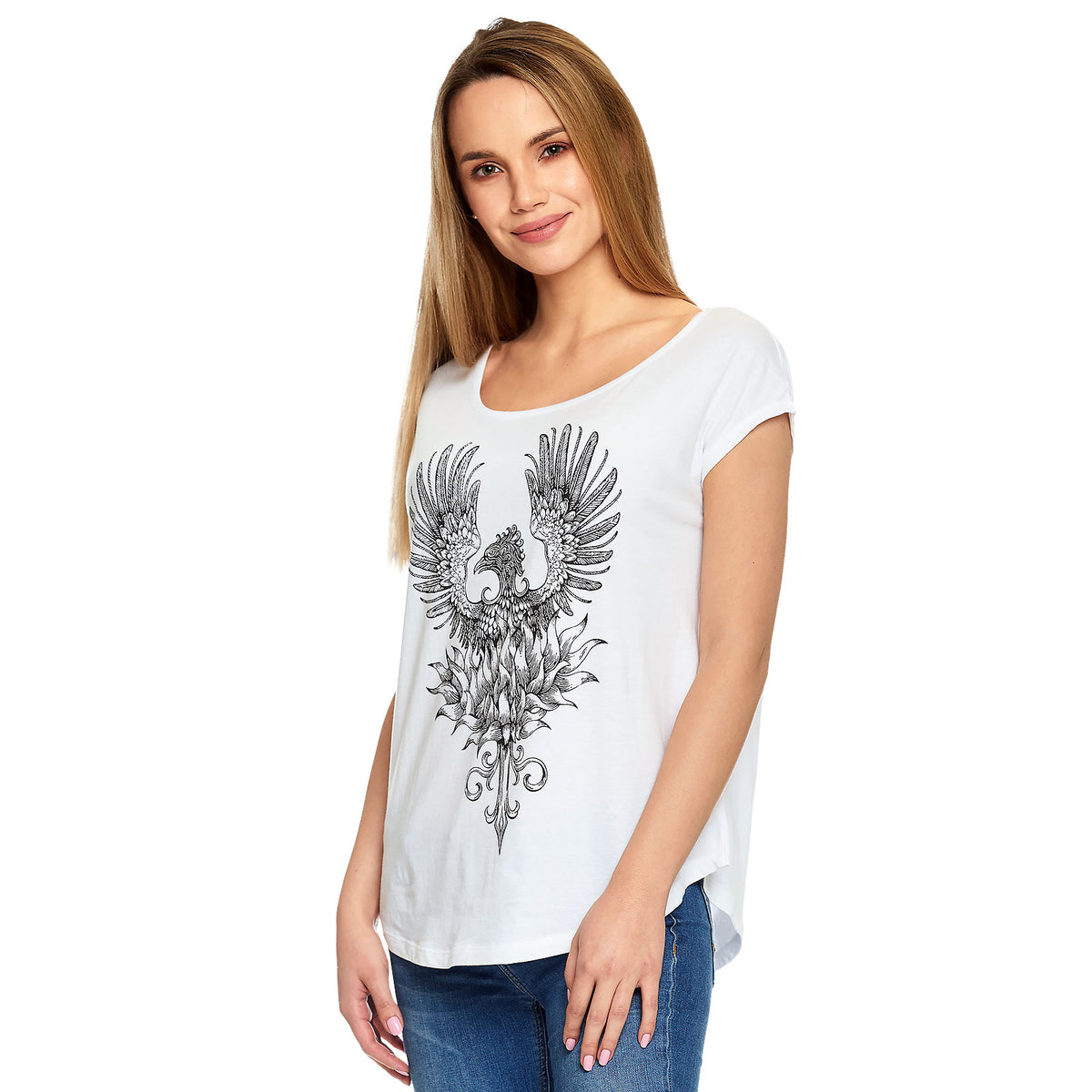 Image produit Harry Potter - T-shirt Phénix pour femmes blanc