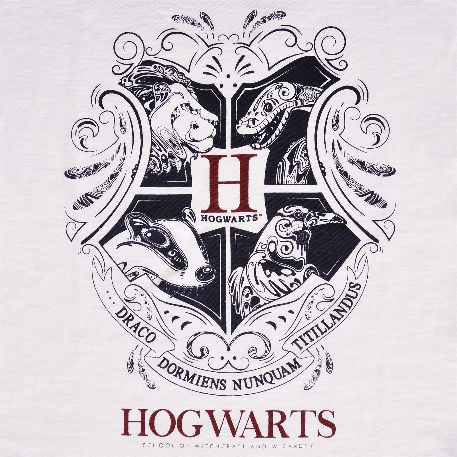 Image produit Harry Potter - T-shirt femme blanche avec blason de Poudlard