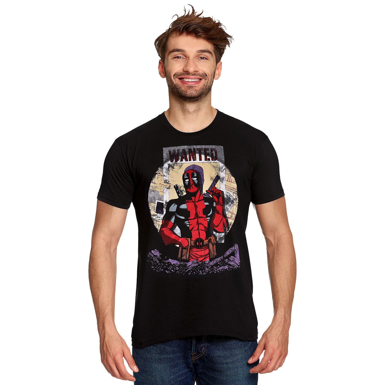 Image produit Deadpool - T-shirt Wanted noir
