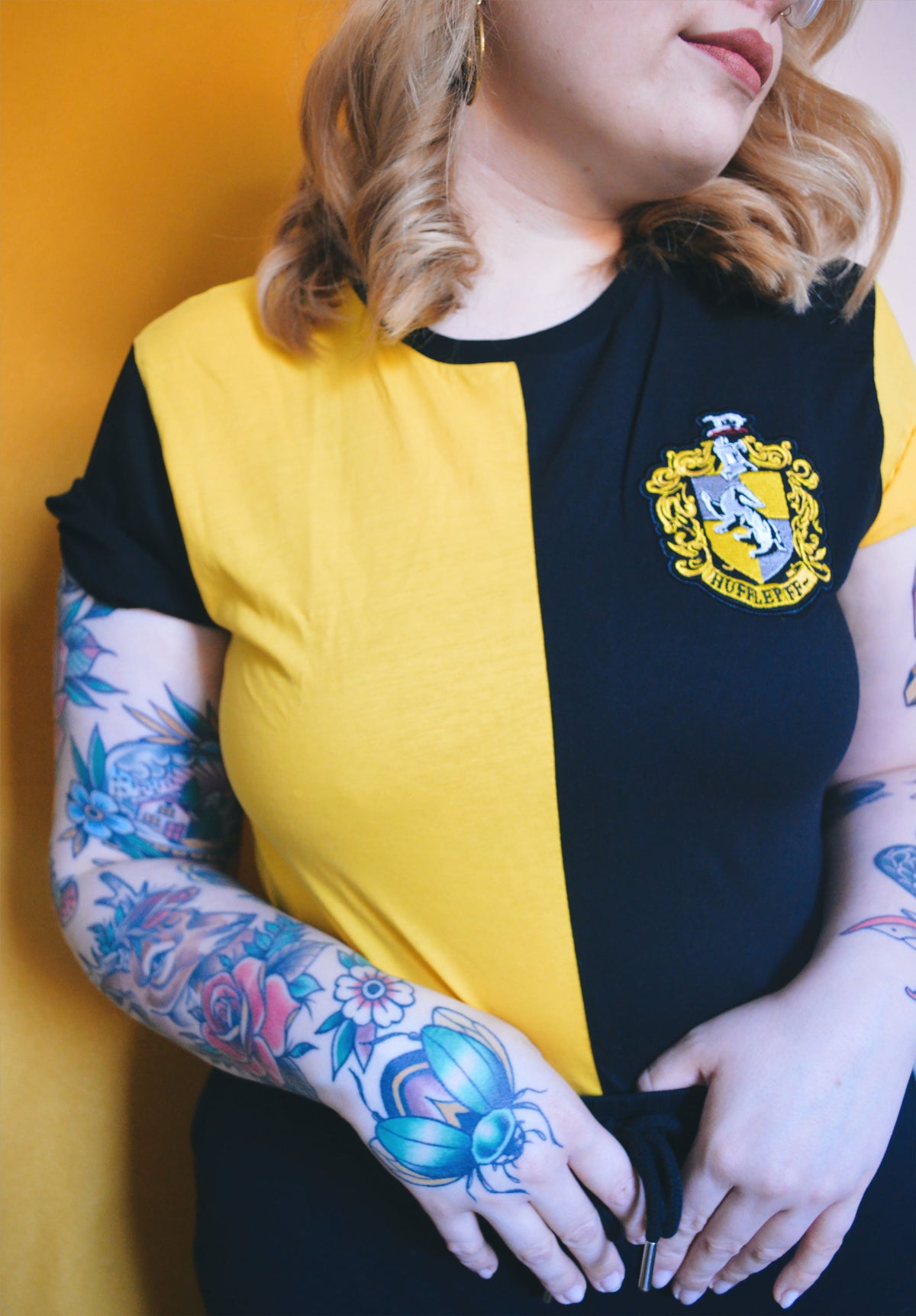 Image produit Harry Potter - T-shirt de tournoi Hufflepuff jaune-noir