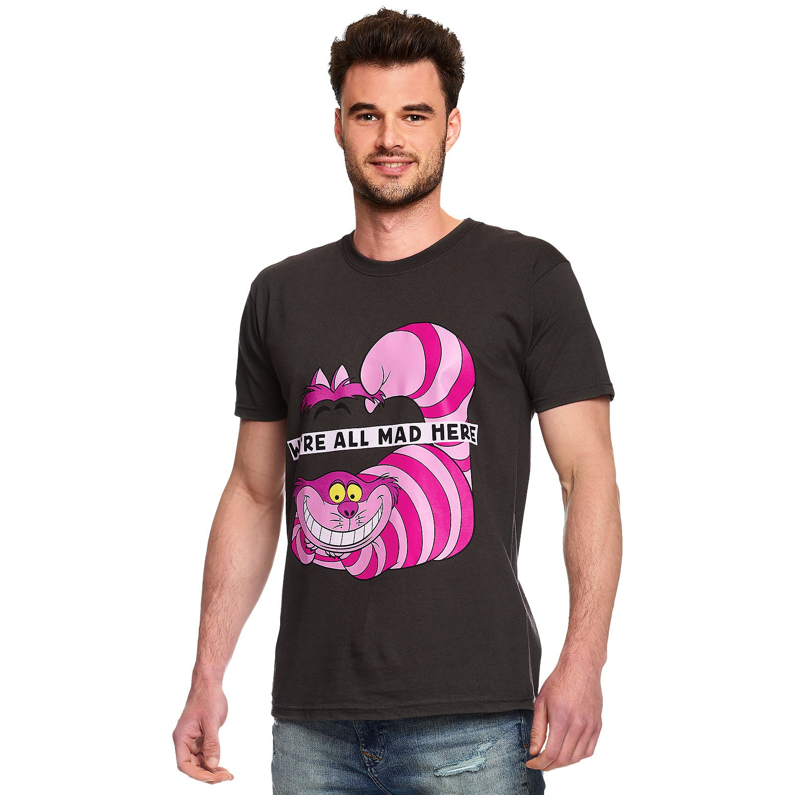 Image produit Alice au Pays des Merveilles - T-Shirt Gris Cheshire Cat All Mad Here