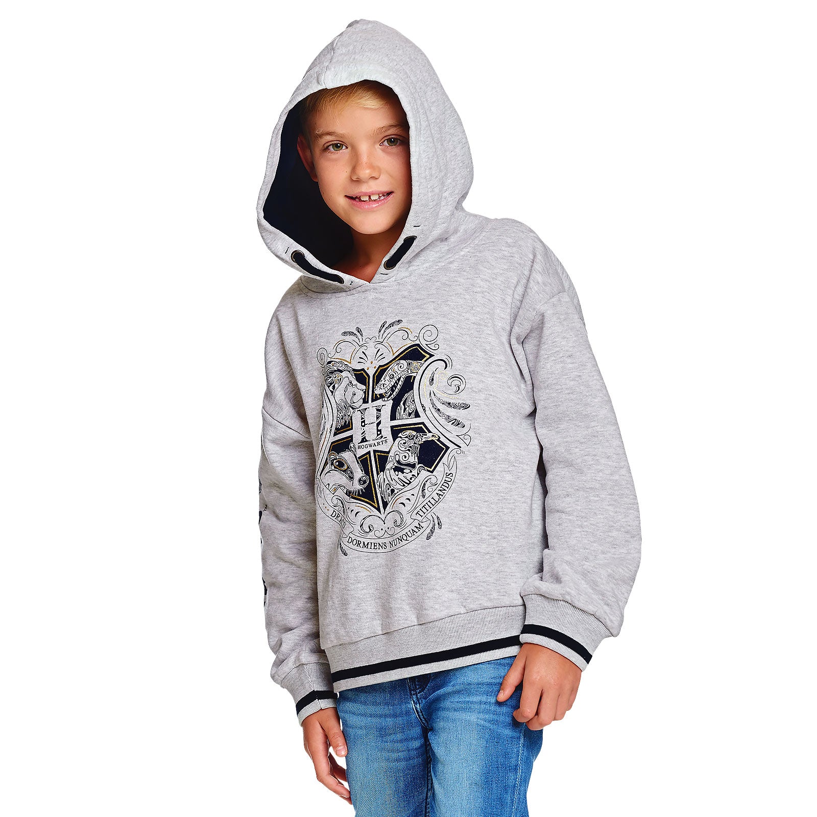 Image produit Harry Potter - Sweat à capuche enfant Poudlard gris