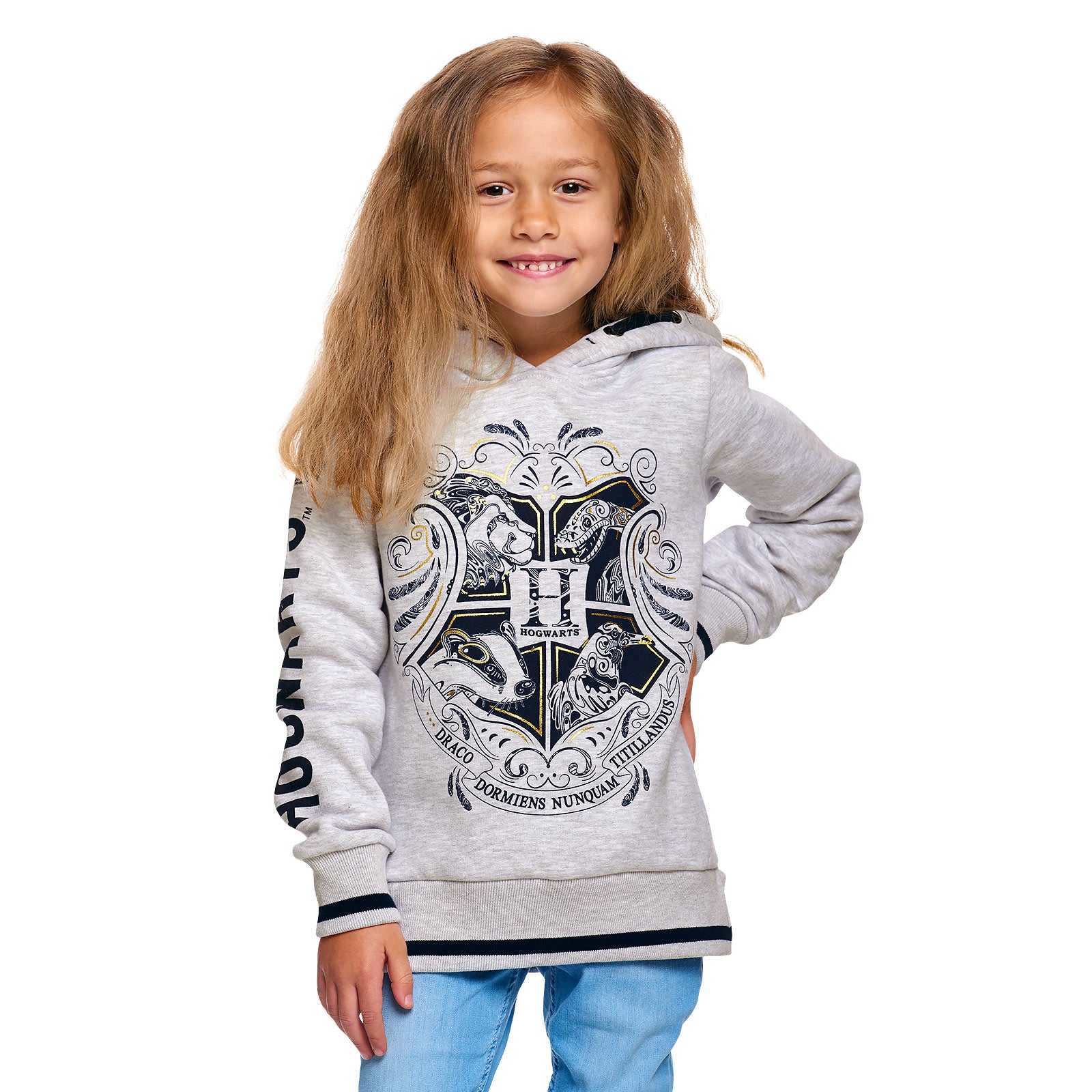 Image produit Harry Potter - Sweat à capuche enfant Poudlard gris