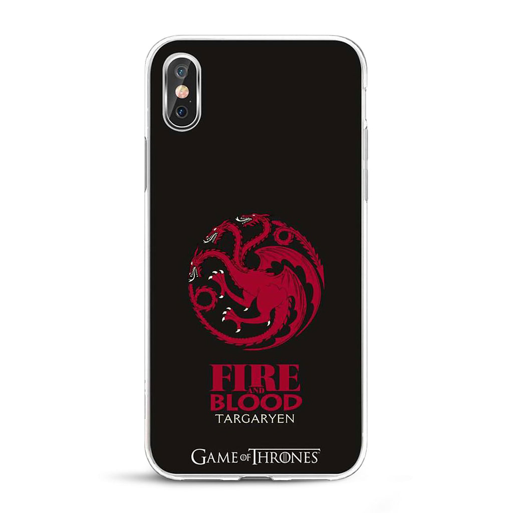 Image produit Game of Thrones - Étui en silicone noir pour iPhone X / XS avec blason Targaryen