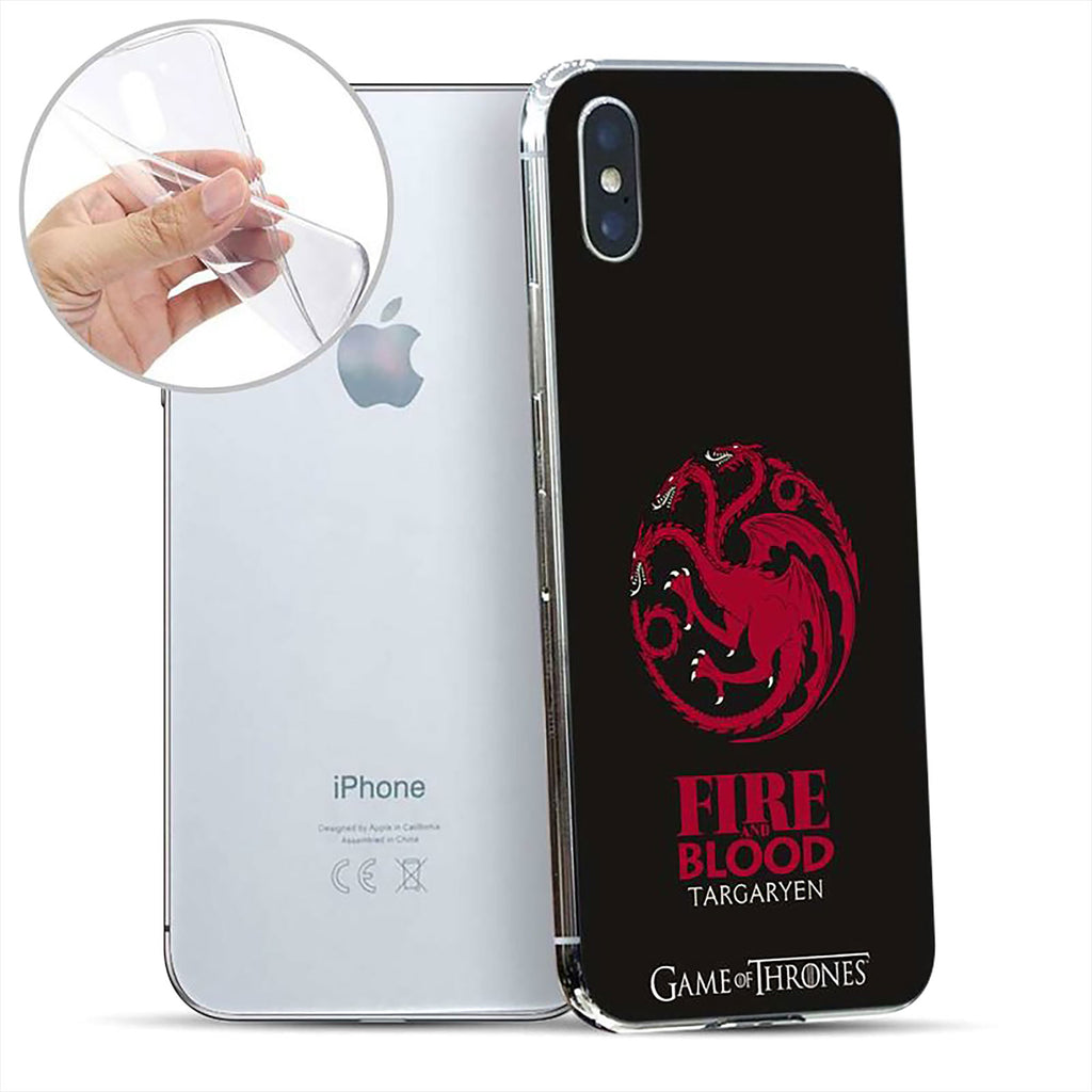 Image produit Game of Thrones - Étui en silicone noir pour iPhone X / XS avec blason Targaryen