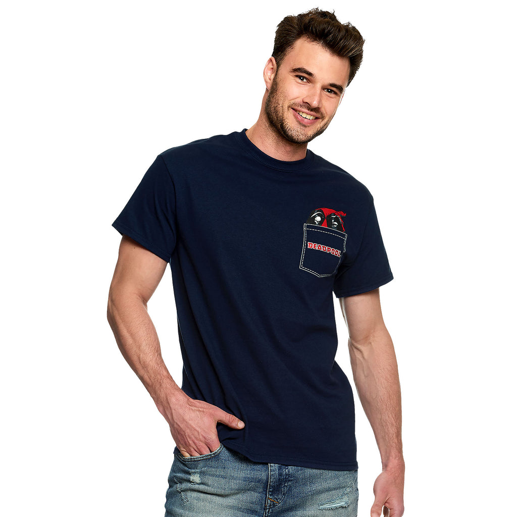 Image produit Deadpool - T-shirt de poche bleu