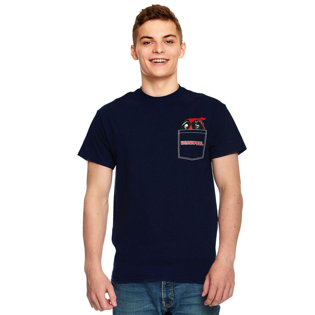Image produit Deadpool - T-shirt de poche bleu