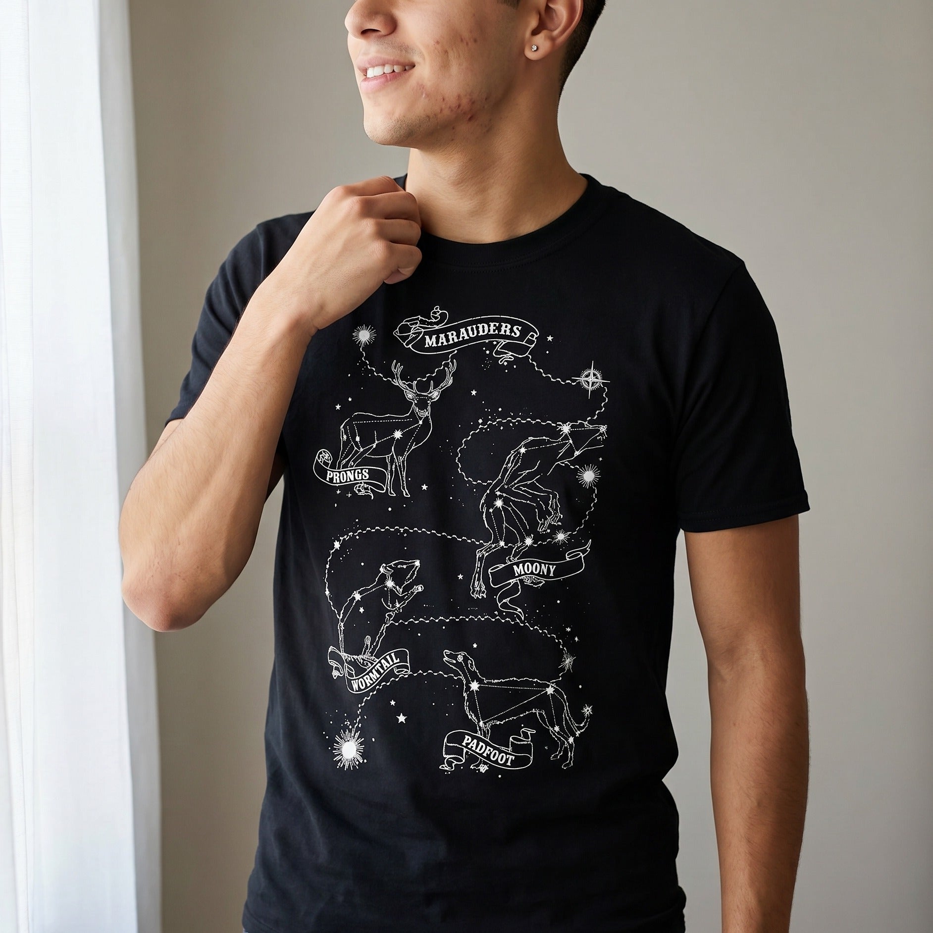 Image produit Harry Potter - T-shirt Astrologie des Maraudeurs noir