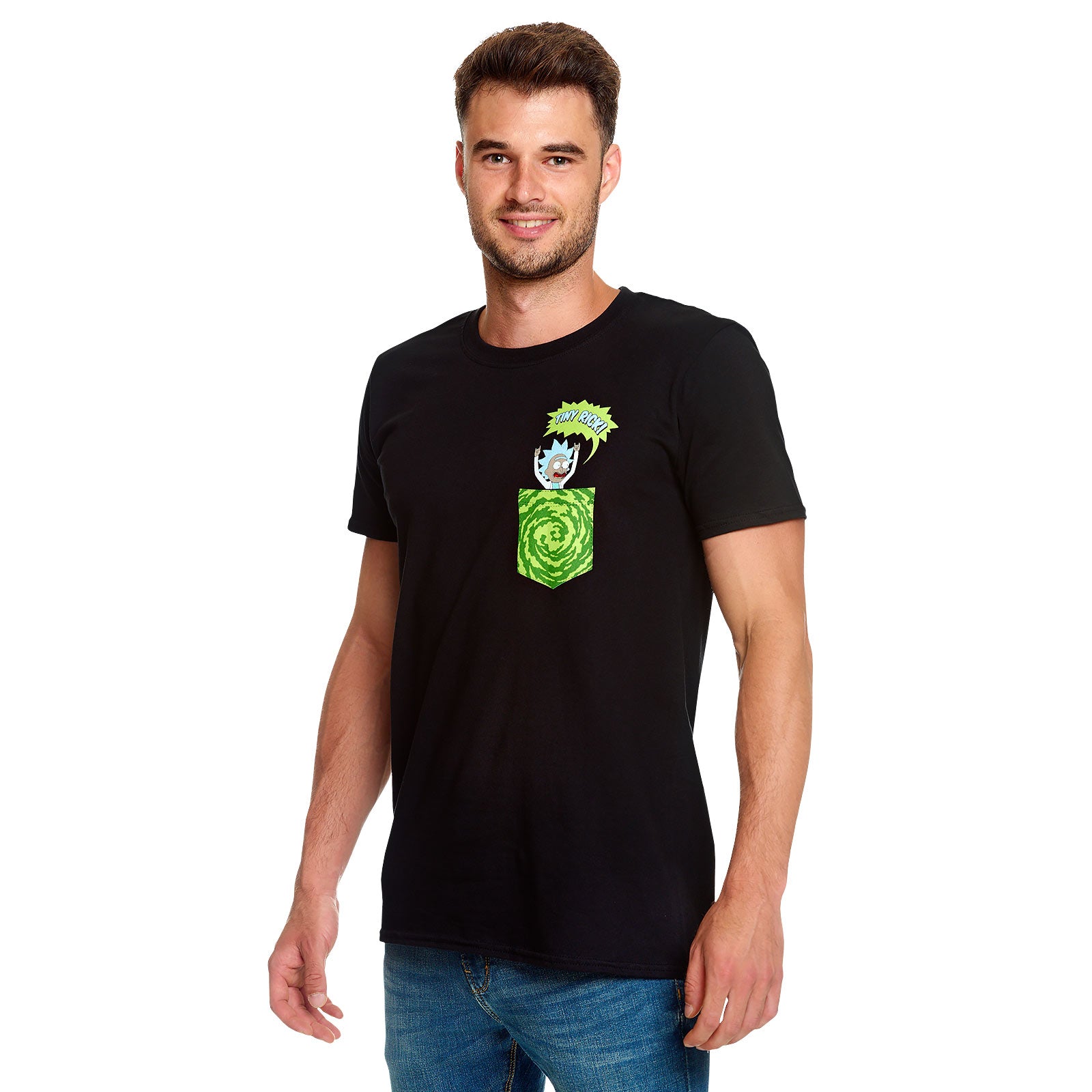 Image produit Rick et Morty - T-shirt Tiny Pocket Rick noir