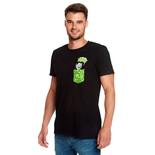 Image produit Rick et Morty - T-shirt Tiny Pocket Rick noir
